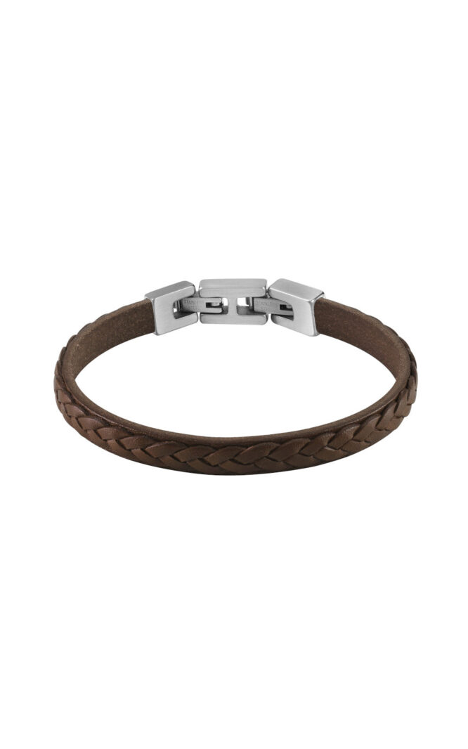 guess-steel-tucson-jumb02143jwsttmt/u-καφέ-δερμάτινο-βραχιόλι-0