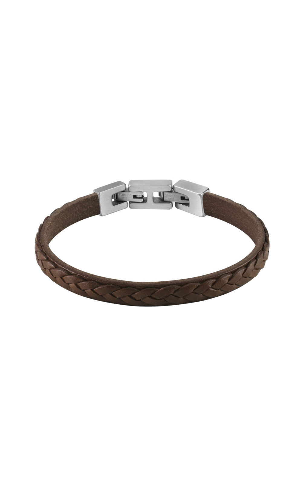guess-steel-tucson-jumb02143jwsttmt/u-καφέ-δερμάτινο-βραχιόλι