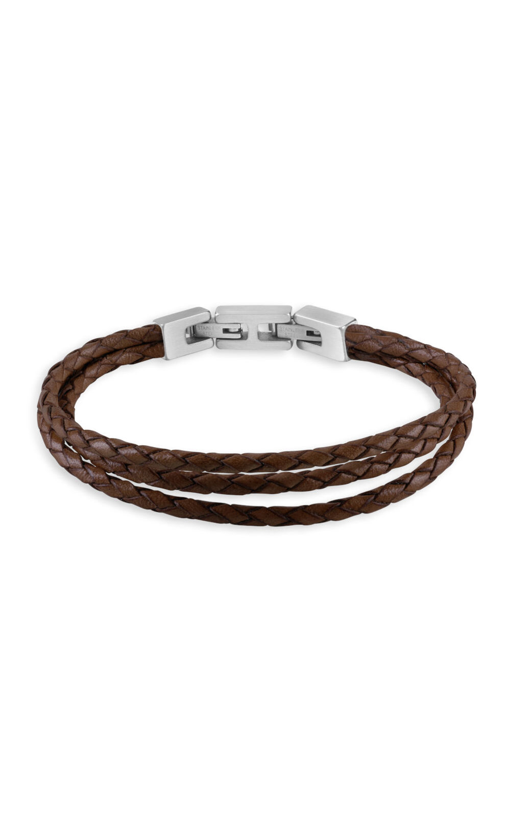 guess-steel-alameda-jumb02147jwsttmt/u-καφέ-τριπλό-δερμάτινο-βραχιόλι-0