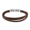 guess-steel-alameda-jumb02147jwsttmt/u-καφέ-τριπλό-δερμάτινο-βραχιόλι