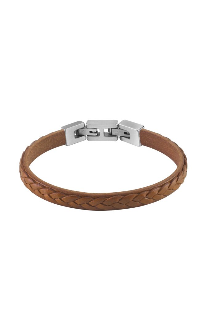 guess-steel-tucson-jumb02143jwstcgt-u-καφέ-δερμάτινο-βραχιόλι