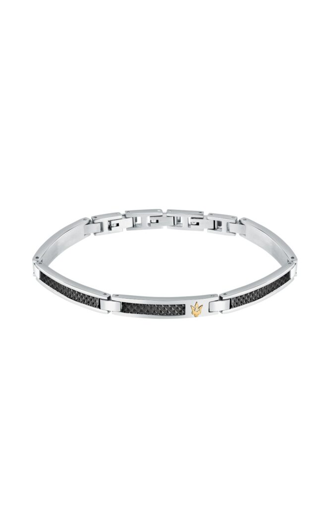 maserati-arm-ring-jm423avd24-δίχρωμο-ανδρικό-βραχιόλι-με-χρυσό-λογότυπο
